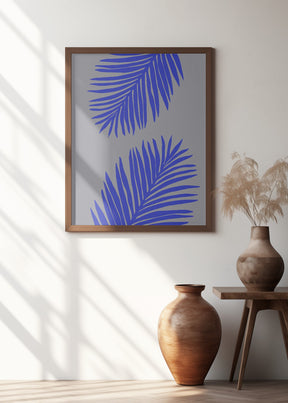 PALM LEAF 02 SOFT GRAY Poster