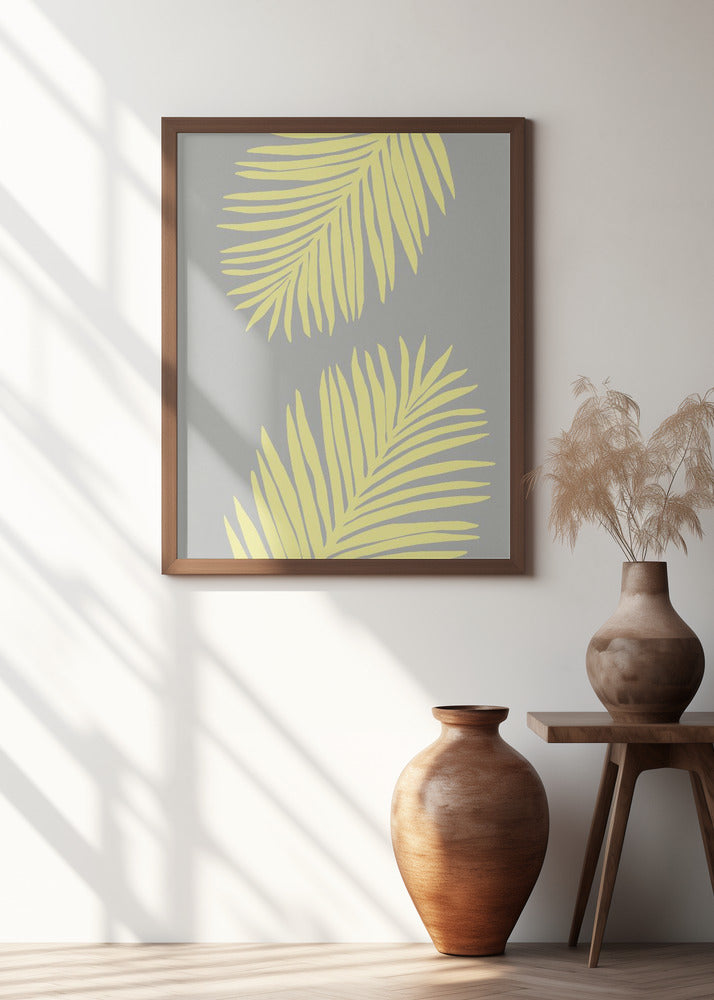 PALM LEAF 01 YELLOW Poster