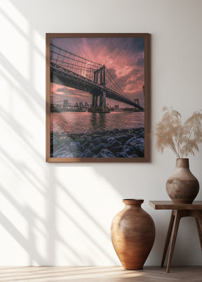 Manhattan Bridge Wide Angle Poster