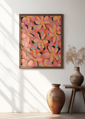 Yellow Flower Pattern Poster