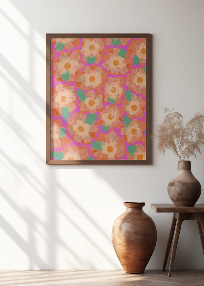 Orange Cute Blossoms Poster