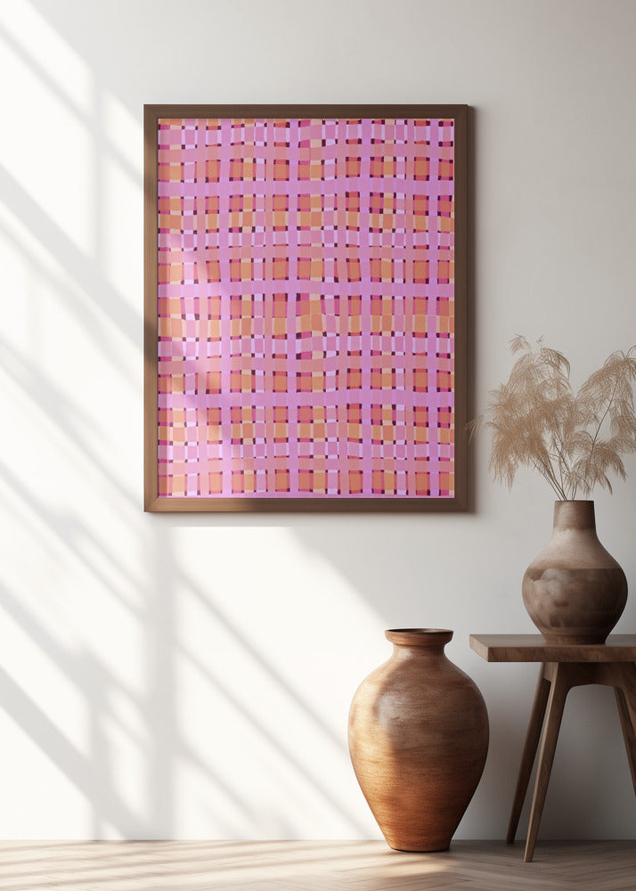 Pink Plaid Poster