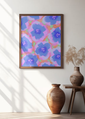 Purple Flowers Pattern Poster