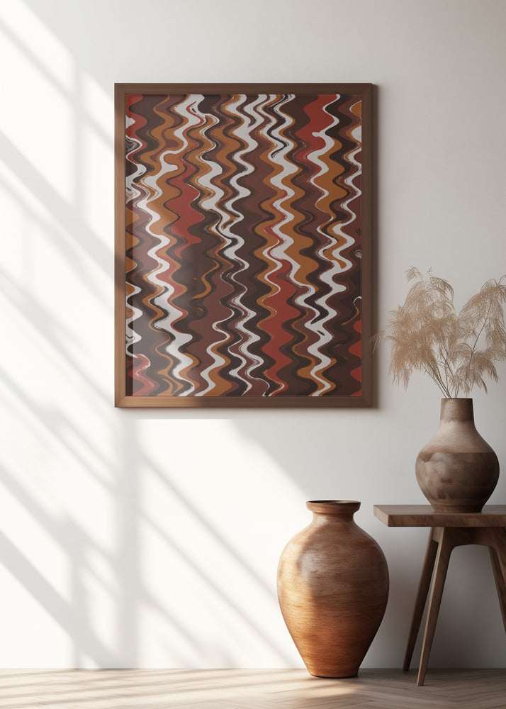 Earthy Color Zig Zag Pattern Poster