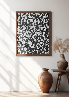 Black And White Zig Zag Pattern Poster