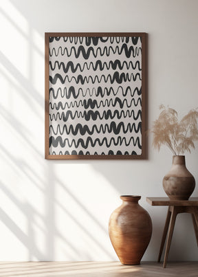 Black Waves Pattern Poster