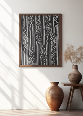 Waves in Stripes Pattern Poster