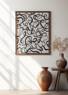 Simple Black Loops Pattern Poster