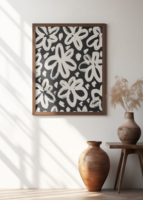 Giant Beige Flower Pattern Poster