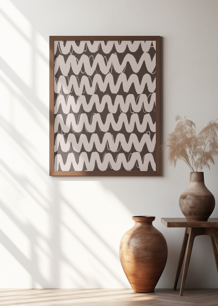 Big Beige ZigZag Pattern Poster