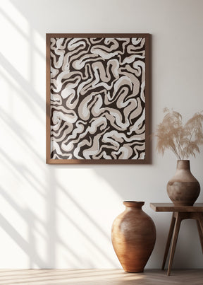 White Beige Pattern Poster