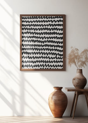 Simple Black ZigZag Pattern Poster