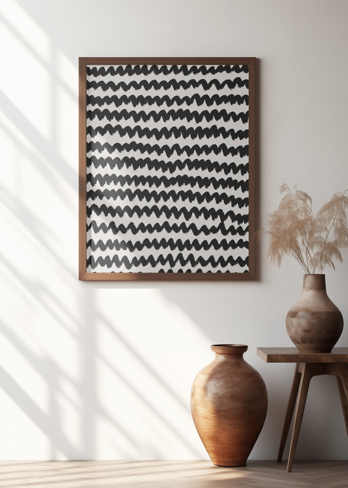 Simple Black ZigZag Pattern Poster