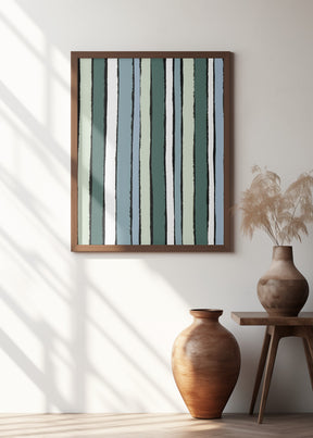 Smaragd Green Stripes Poster