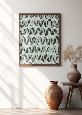 Turquoise ZigZag Pattern Poster