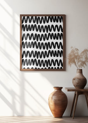 Black Zig Zag Pattern Poster