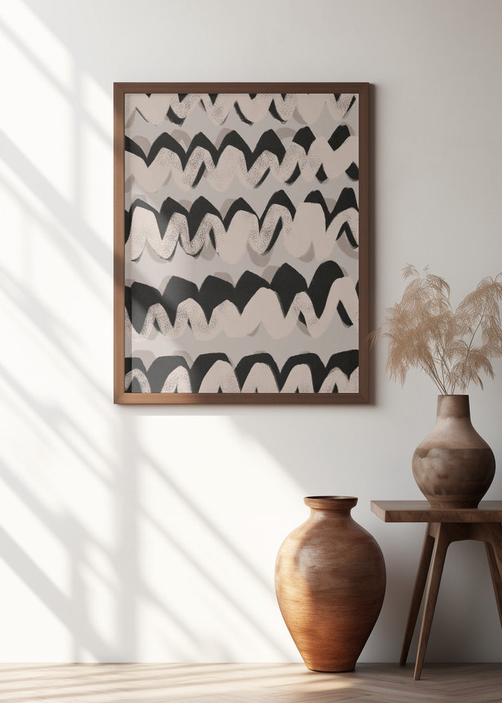 Sprayed Beige Waves Pattern Poster