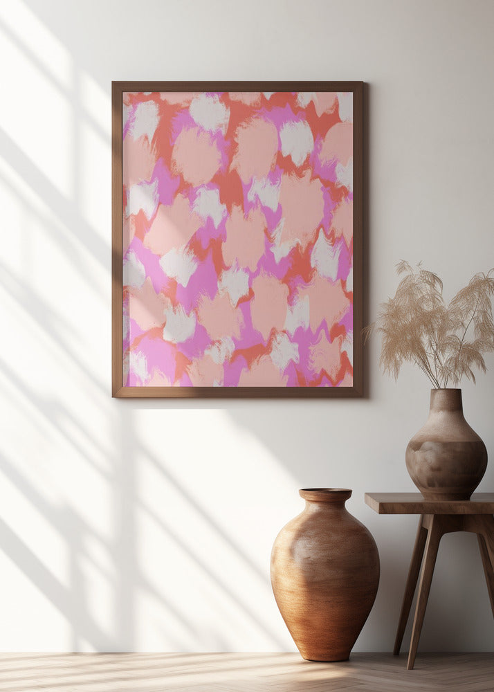 Pastel Pink And Orange Strokes Poster