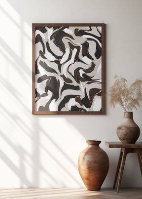 White Beige Brown Pattern Poster