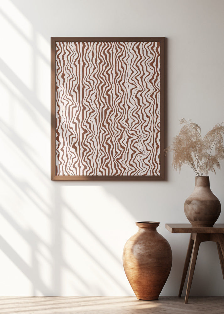 Liquid Beige Stripes Pattern Poster