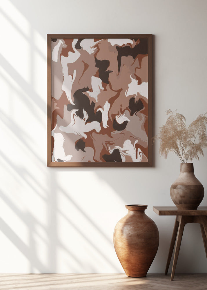 Liquid Earthy Strokes Pattern Poster