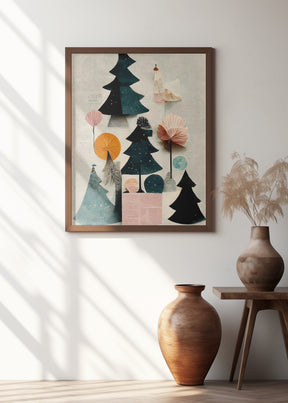 Cute Pine Tree Composition Poster