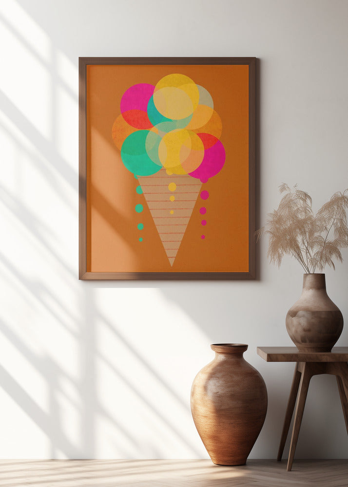 Neon Ice Cream Poster