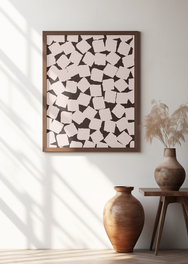 Beige Cubes Pattern Poster