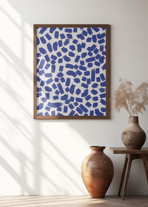 Blue Strokes Pattern Poster