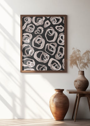 Beige Rings Pattern Poster