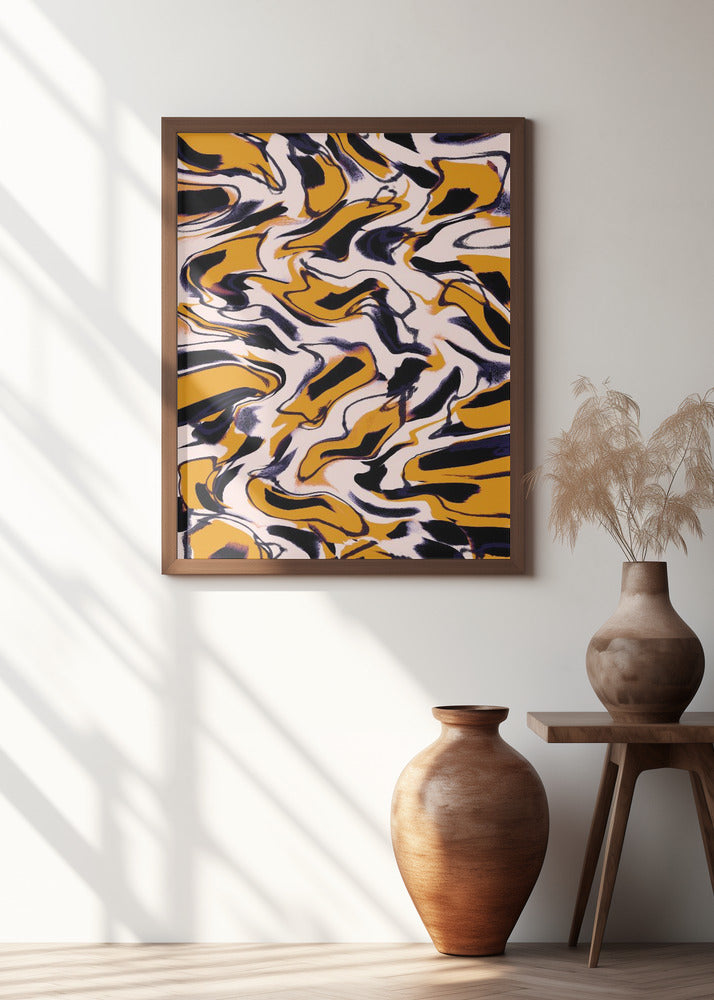 Liquid Yellow Pattern Poster