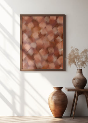 Spotted Brown Brush Strokes Poster