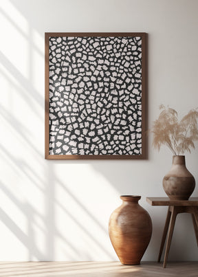 White Doodle Zigzag Poster