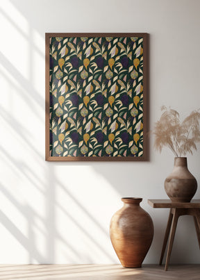 Leafs And Corn Pattern Poster