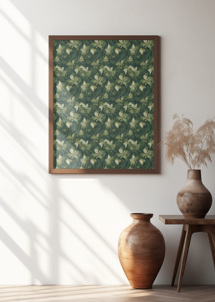 Green Leafs Pattern Poster