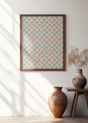 Turquoise Rhombus Pattern Poster