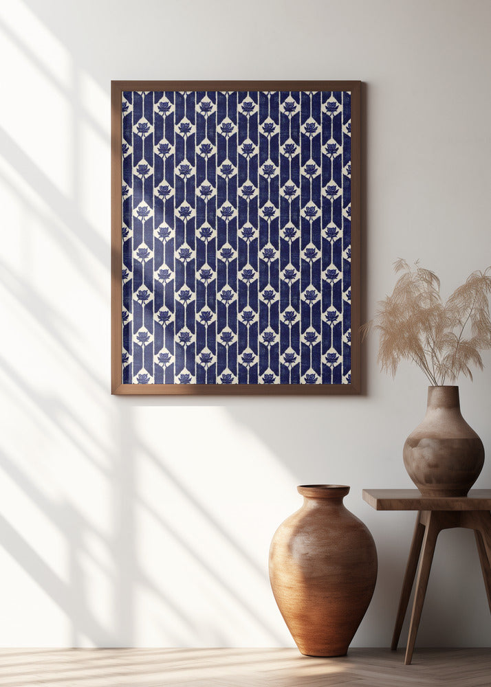 Stitches Blue Pattern Poster