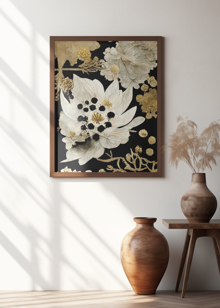 Beige Dry Flowers Poster