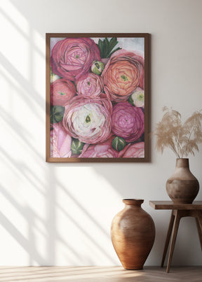 Arleth ranunculus bouquet in warm pink Poster