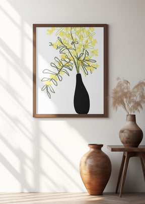 Yellow blooms in a vase Poster