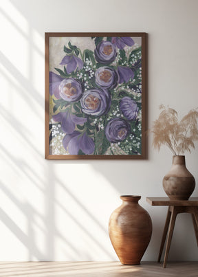 Aaliyah painterly English roses Poster