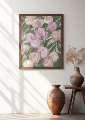 Valenty painterly peonies Poster