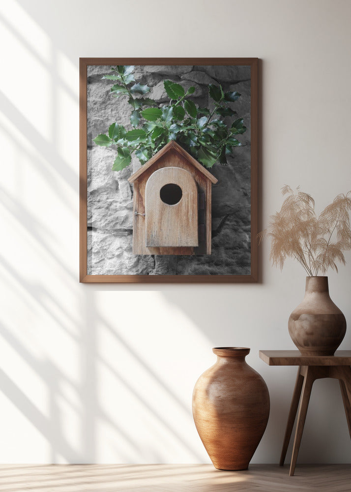 Holly birdhouse Poster