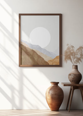 Boho moon and mountains Poster