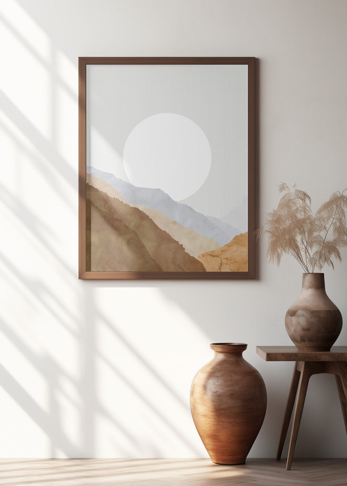 Boho moon and mountains Poster