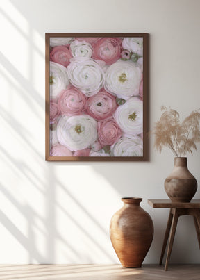 Scattered ranunculus in muted pink II Poster