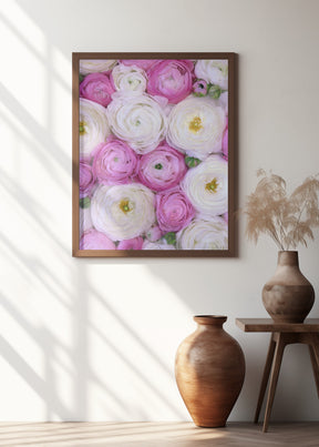 Scattered ranunculus in pink I Poster