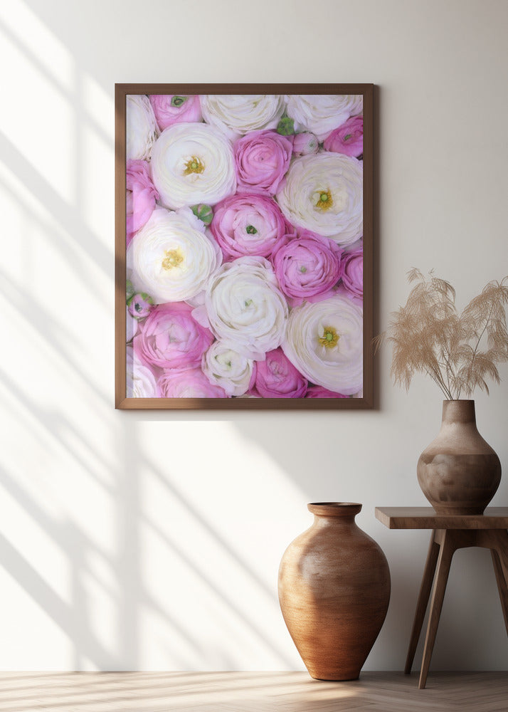 Scattered ranunculus in pink II Poster