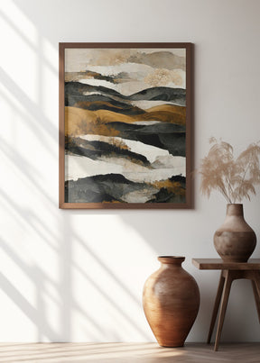 Ochre And Beige Mountains Poster