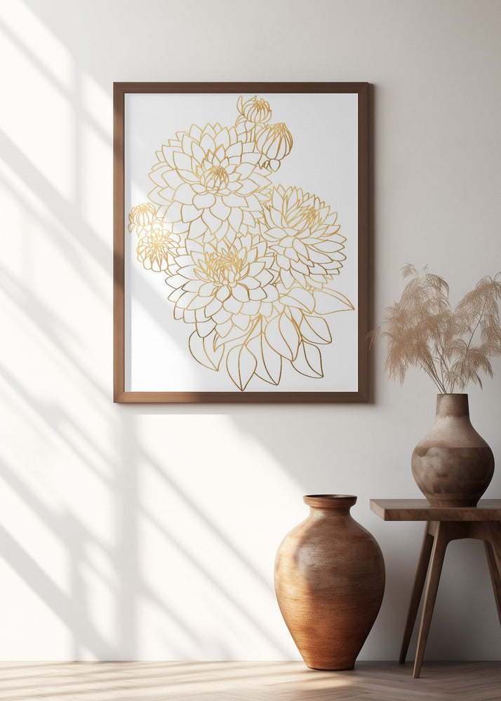 Pacey bouquet in gold Poster